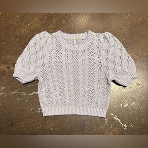 Free People Lavender Knit Sweater Size Small Short Sleeve